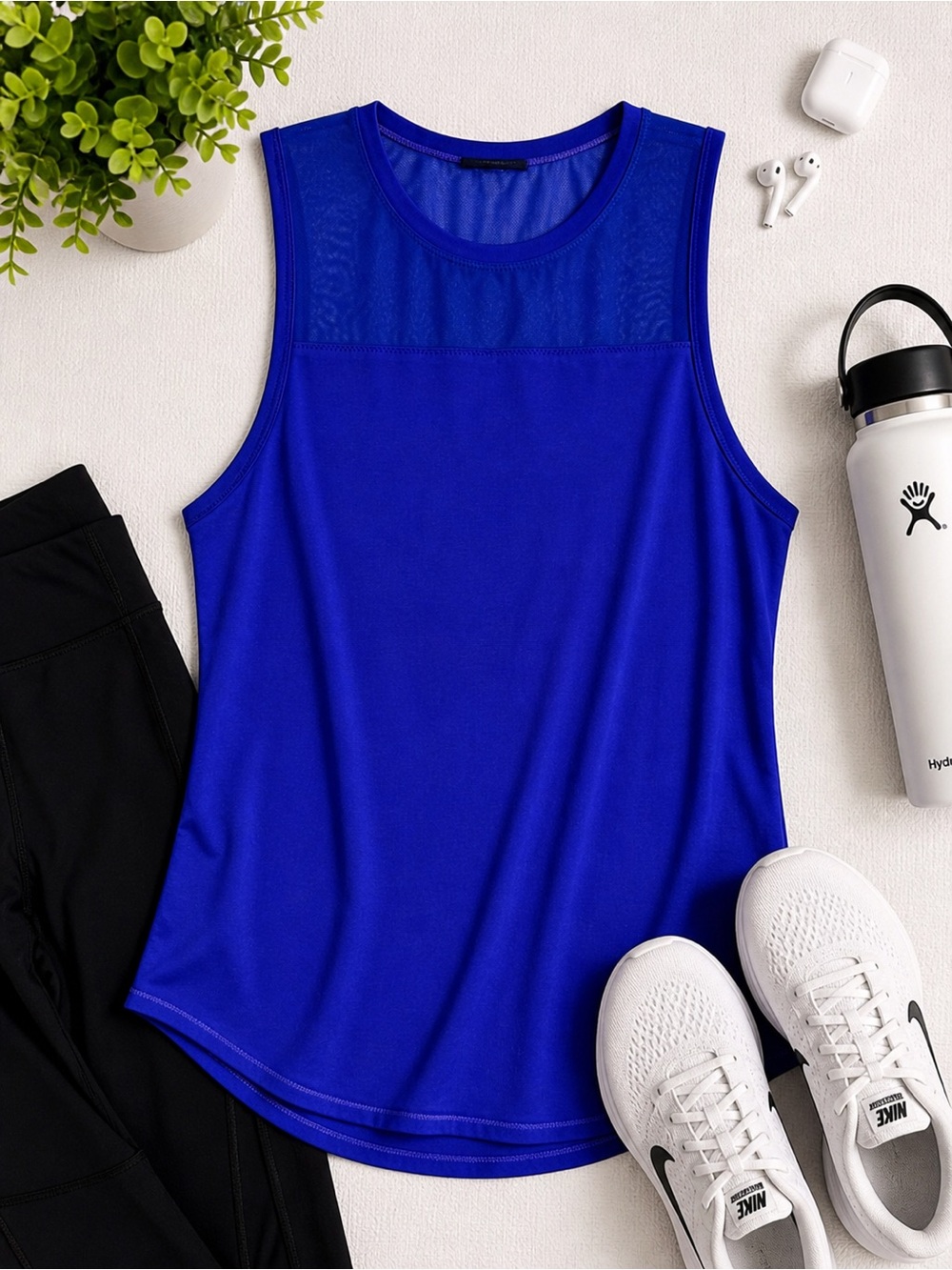 Mondetta Royal Blue Athletic Tank Mesh Sleeveless Top XS Workout Athleisure